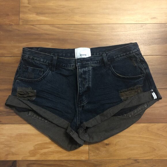 One Teaspoon Bandits Low Waist Denim Shorts - Fox Black - Picture 4 of 7